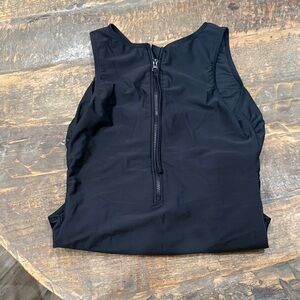 Women's Black Zip-Back One-Piece Swimsuit